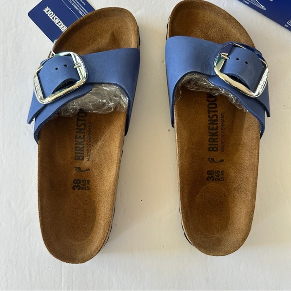 Birkenstock MADRID BIG BUCKLE Navy Blue leather Sandals 38 women’s - Picture 2 of 15